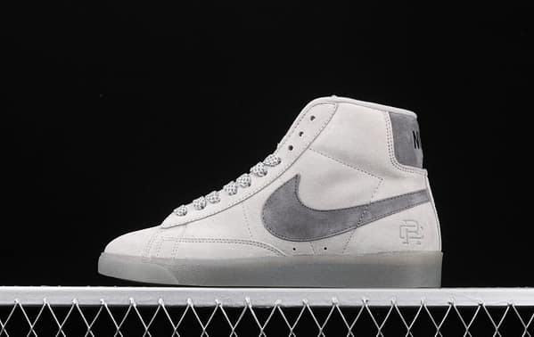 Reigning Champ x NIKE Blazer Mid Retro defending champion joint top suede 3M reflective high-top board shoes 371761-009