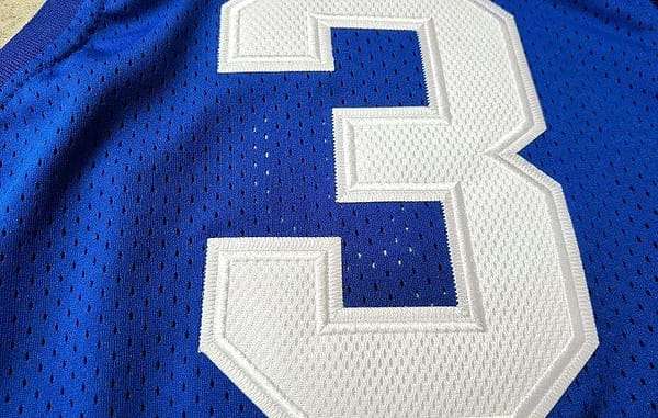 Men's Allen Iverson Blue And Red Retro Classic Team Jersey - Image 4