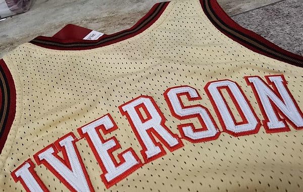 Men's Allen Iverson Golden Retro Classic Team Jersey - Image 8