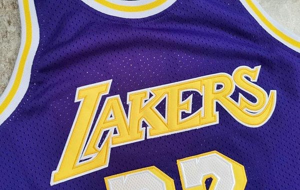 Men's Earvin Johnson Purple Retro Classic Team Jersey - Image 9