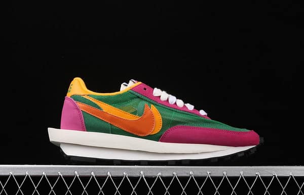 Sacai x NIKE LVD Waffle Daybreak co-signed catwalk style net gauze leather splicing double hook Swoosh running shoes BV0073-301 - Image 12