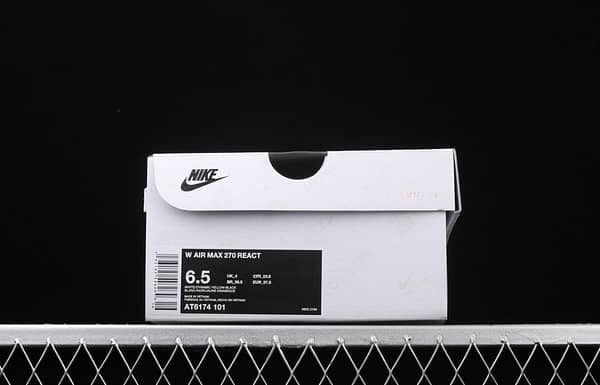 NIKE Air Max 270React new high-frequency mesh function half-palm air cushion cushioning running cloth shoes AT6174-101 - Image 9
