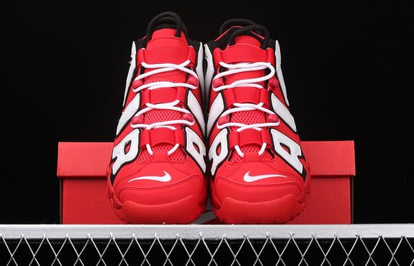 NIKE Air More Uptempo 96 QS Hoop Pack Pippen original series classic high street leisure sports culture basketball shoes red, white and black bull CD9402-600 - Image 9