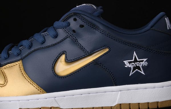 Supreme x NIKE DUNK SB Royal Blue and Gold Jelly Classical Skateboard shoes CK3480-700 - Image 5