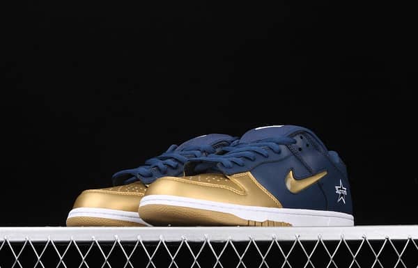 Supreme x NIKE DUNK SB Royal Blue and Gold Jelly Classical Skateboard shoes CK3480-700 - Image 12
