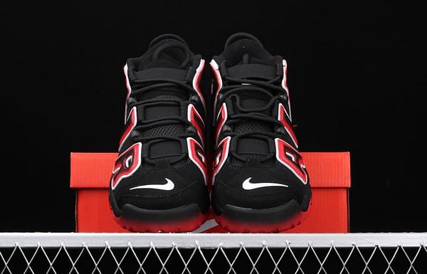 NIKE Air More Uptempo 96 QS Laser Crimson Pippen initial series classic high street leisure sports culture basketball shoes black lava gradual red and white CJ6129-001 - Image 11