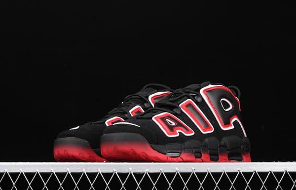 NIKE Air More Uptempo 96 QS Laser Crimson Pippen initial series classic high street leisure sports culture basketball shoes black lava gradual red and white CJ6129-001 - Image 13