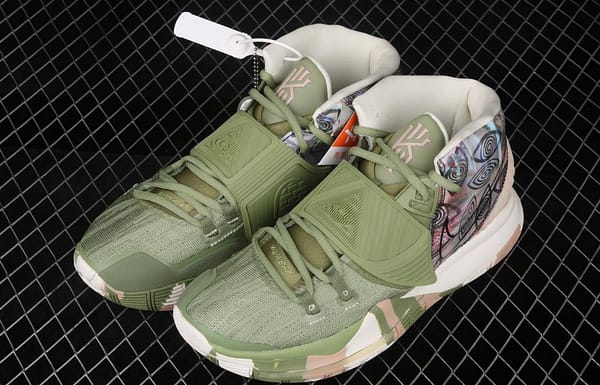 NIKE Kyrie 6 Greey/Camo Owen 6 Generation Shanghai Limited signature Battle Boots CQ7634-303 Basketball shoes for Indoor Leisure Sports - Image 11