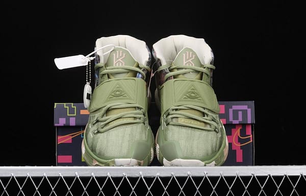 NIKE Kyrie 6 Greey/Camo Owen 6 Generation Shanghai Limited signature Battle Boots CQ7634-303 Basketball shoes for Indoor Leisure Sports - Image 13