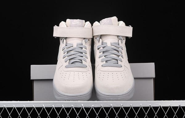 NIKE Air Force 1x 07 Mid air force light blue gray suede 3m reflective Zhongbang leisure board shoes 315123-002 - Image 11