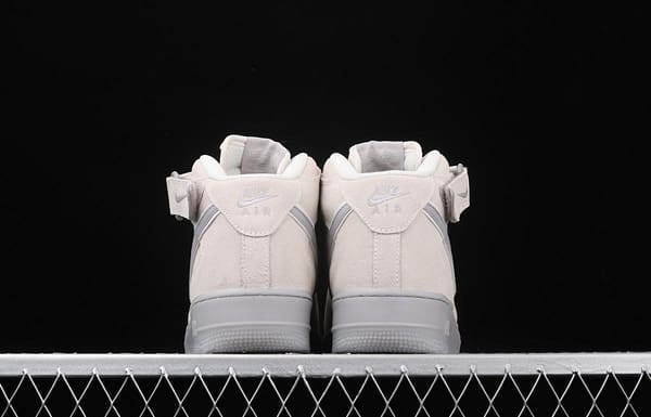 NIKE Air Force 1x 07 Mid air force light blue gray suede 3m reflective Zhongbang leisure board shoes 315123-002 - Image 12