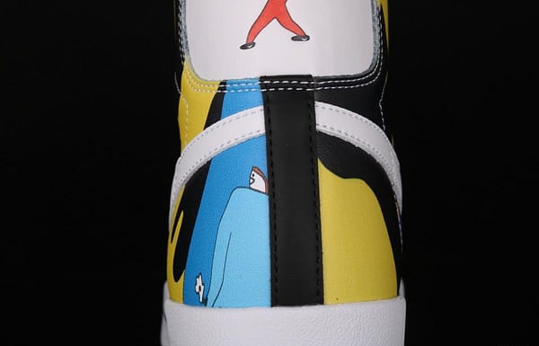 Ruohan Wang X NIKE Blazer Mid 77 Flyleather QS Trail Blazers graffiti high upper board shoes CZ3775-900 - Image 4