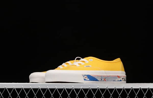 Vans Authentic 44 DX yellow canvas surfing printed Anaheim vintage board shoes VN0A54F241Q - Image 12