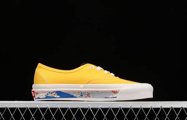 Vans Authentic 44 DX yellow canvas surfing printed Anaheim vintage board shoes VN0A54F241Q - Image 14