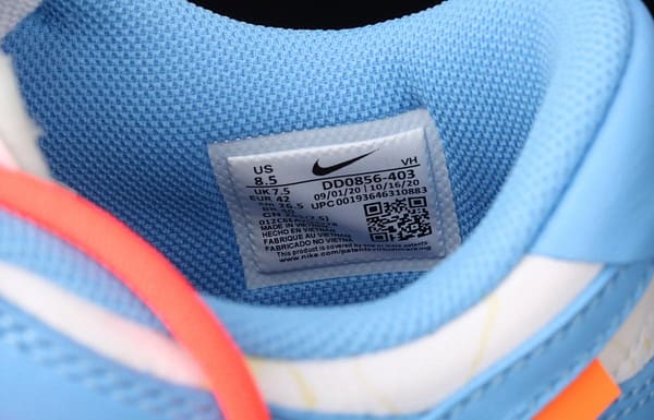 OFF-White x Futura x DUNK OW Coast joint model North Carolina blue color retro skateboard shoes DD0856-403 - Image 5
