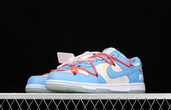OFF-White x Futura x DUNK OW Coast joint model North Carolina blue color retro skateboard shoes DD0856-403 - Image 14