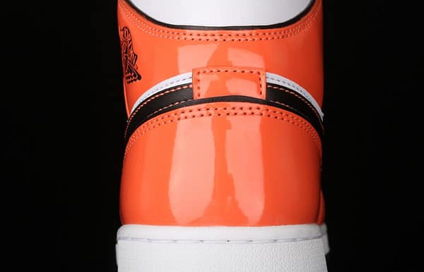Air Jordan 1 Mid lacquered leather white orange Zhongbang basketball shoes DD6834-802 - Image 6