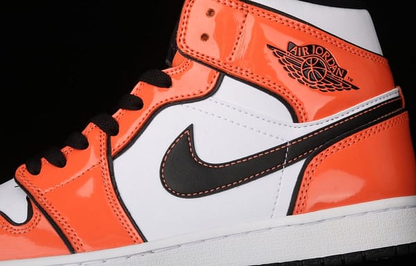 Air Jordan 1 Mid lacquered leather white orange Zhongbang basketball shoes DD6834-802 - Image 7