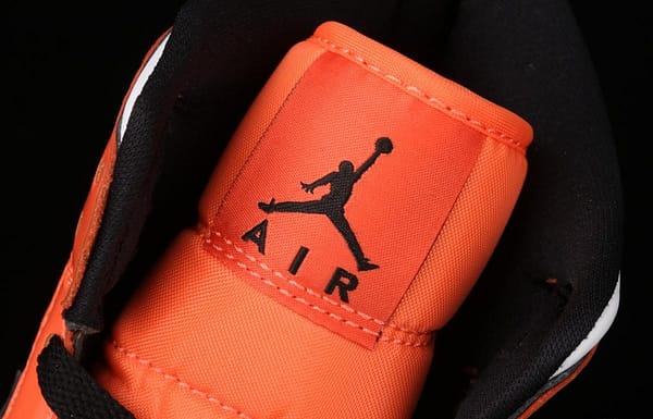 Air Jordan 1 Mid lacquered leather white orange Zhongbang basketball shoes DD6834-802 - Image 8