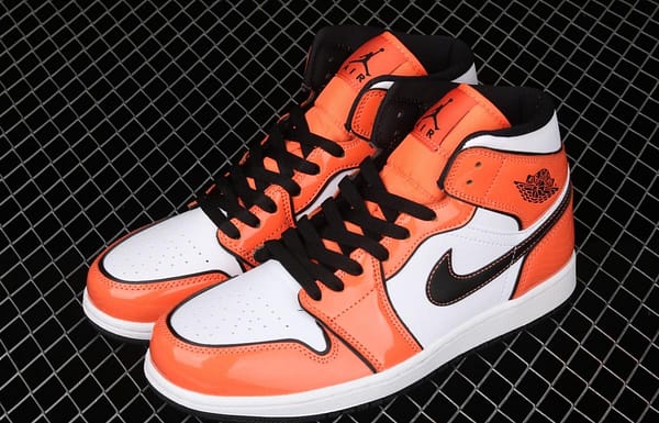 Air Jordan 1 Mid lacquered leather white orange Zhongbang basketball shoes DD6834-802 - Image 10