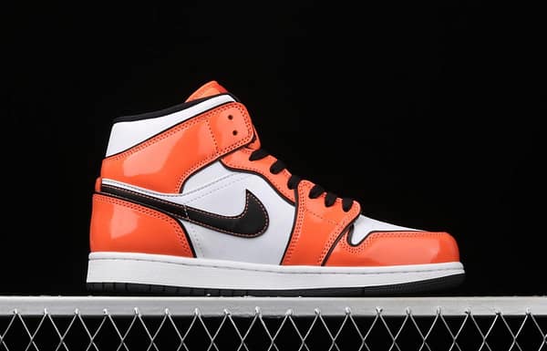 Air Jordan 1 Mid lacquered leather white orange Zhongbang basketball shoes DD6834-802 - Image 16