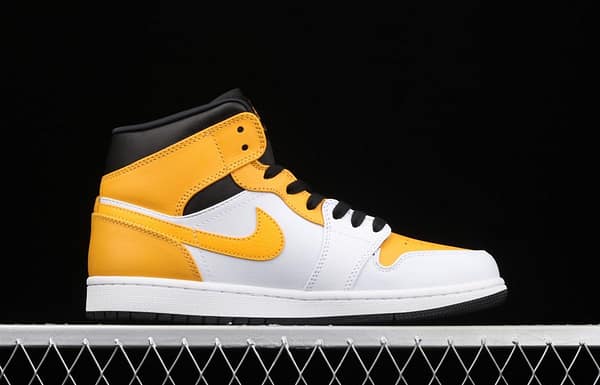 Air Jordan 1 Mid White and Yellow Zhongbang Basketball shoes 554724-170 - Image 16