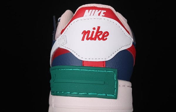 NIKE Air Force 1 ShAdidasow blue, pink and green light weight heightened low-top white board shoes CI0919-400 - Image 3