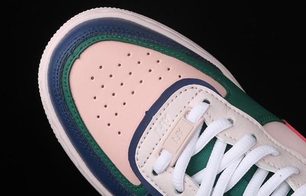 NIKE Air Force 1 ShAdidasow blue, pink and green light weight heightened low-top white board shoes CI0919-400 - Image 6