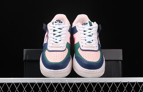 NIKE Air Force 1 ShAdidasow blue, pink and green light weight heightened low-top white board shoes CI0919-400 - Image 9