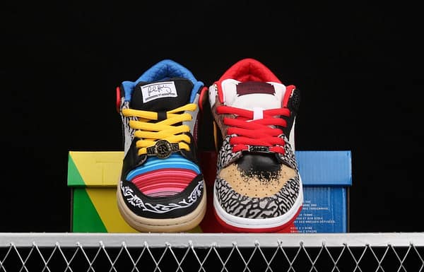 NIKE SB DUNK Low What The color stitching asymmetrical mandarin duck low-top skateboard shoes CZ2239-600 - Image 13