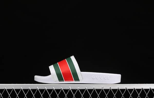 Gucci summer trend couple casual slippers white, green and red - Image 9