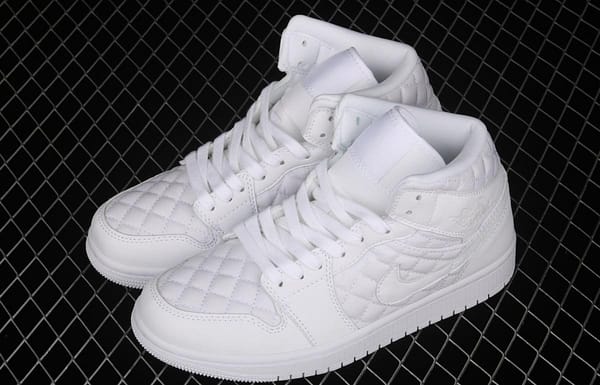 Air Jordan 1 Mid Quilted White Little Chanel Leisure Sport Board shoes DB6078-100 - Image 10