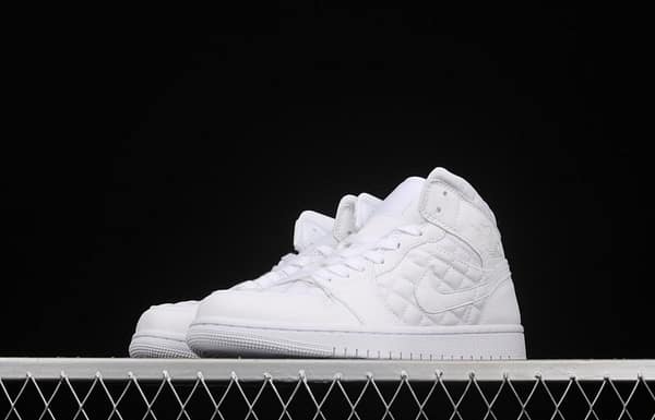 Air Jordan 1 Mid Quilted White Little Chanel Leisure Sport Board shoes DB6078-100 - Image 14