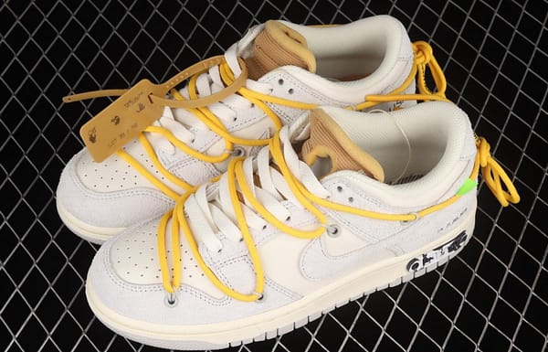 OFF-White x NIKE DUNK Low OW suede SB buckle rebound fashion casual board shoes DJ0950-109 - Image 10
