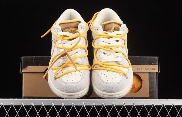 OFF-White x NIKE DUNK Low OW suede SB buckle rebound fashion casual board shoes DJ0950-109 - Image 12