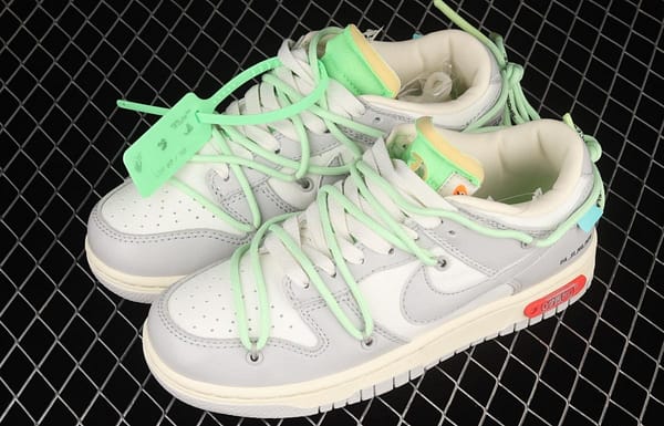OFF-White x NIKE DUNK Low OW grey leisure sports skateboard shoes DM1602-108 - Image 11