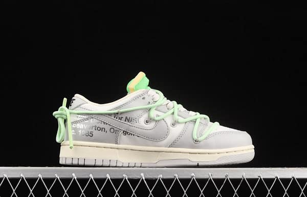 OFF-White x NIKE DUNK Low OW grey leisure sports skateboard shoes DM1602-108 - Image 16