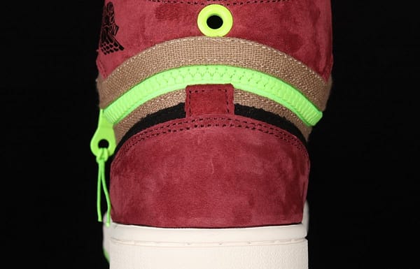 Air Jordan 1 Switch dark red zipper high top cultural basketball shoes CW6576-600 - Image 4