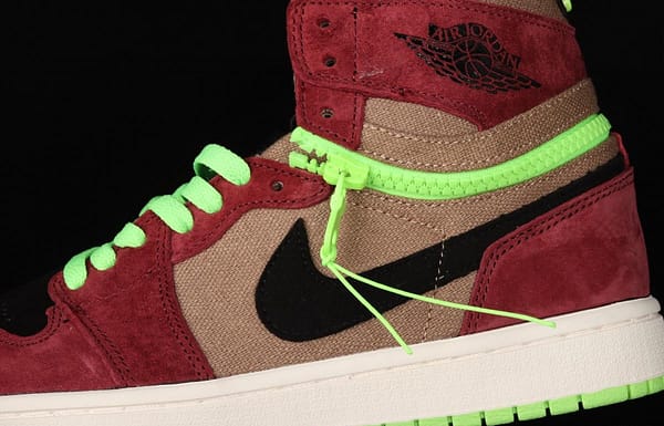 Air Jordan 1 Switch dark red zipper high top cultural basketball shoes CW6576-600 - Image 5