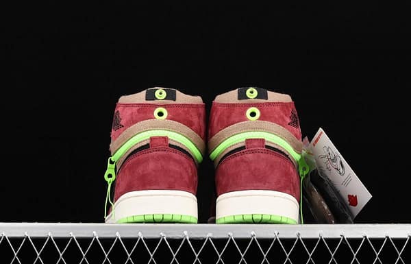 Air Jordan 1 Switch dark red zipper high top cultural basketball shoes CW6576-600 - Image 10