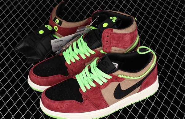 Air Jordan 1 Switch dark red zipper high top cultural basketball shoes CW6576-600 - Image 15