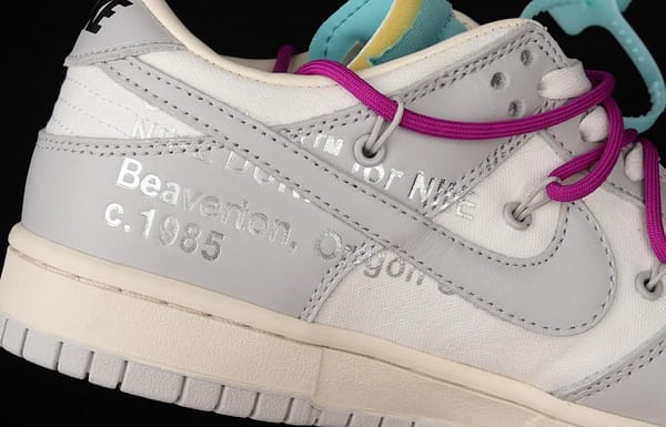 OFF-White x NIKE DUNK Low 04 of 50 OW white gray leisure sports skateboard shoes DM1602-100 - Image 6