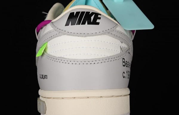 OFF-White x NIKE DUNK Low 04 of 50 OW white gray leisure sports skateboard shoes DM1602-100 - Image 7