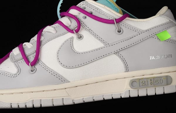 OFF-White x NIKE DUNK Low 04 of 50 OW white gray leisure sports skateboard shoes DM1602-100 - Image 8