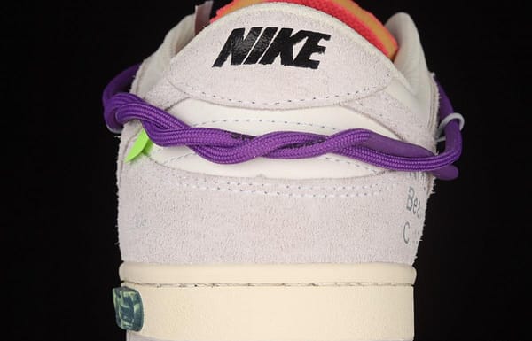 OFF-White x NIKE DUNK Low OW suede SB buckle rebound fashion casual board shoes DJ0950-101, - Image 6
