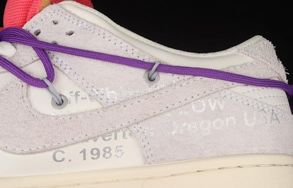 OFF-White x NIKE DUNK Low OW suede SB buckle rebound fashion casual board shoes DJ0950-101, - Image 8
