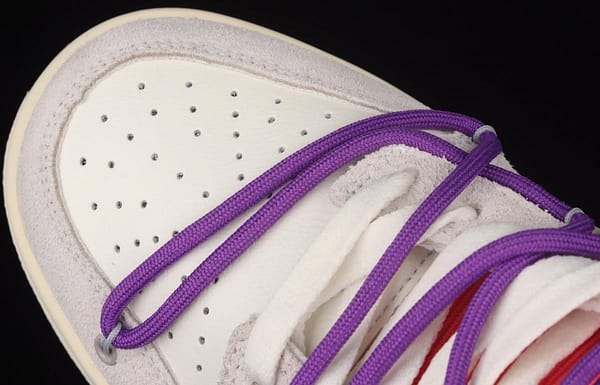 OFF-White x NIKE DUNK Low OW suede SB buckle rebound fashion casual board shoes DJ0950-101, - Image 10
