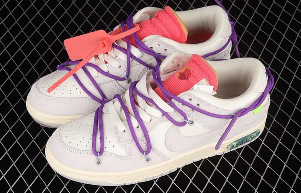 OFF-White x NIKE DUNK Low OW suede SB buckle rebound fashion casual board shoes DJ0950-101, - Image 11