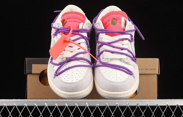 OFF-White x NIKE DUNK Low OW suede SB buckle rebound fashion casual board shoes DJ0950-101, - Image 13
