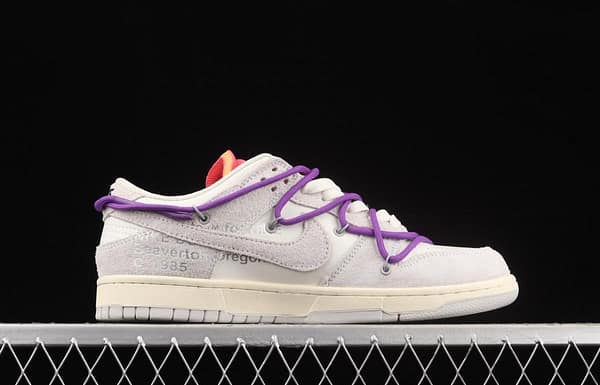 OFF-White x NIKE DUNK Low OW suede SB buckle rebound fashion casual board shoes DJ0950-101, - Image 16